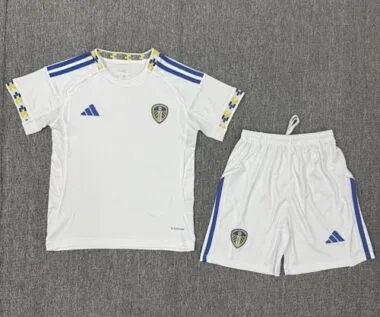 25-26 Kids Leeds United Home Kit Cheap Football Jersey Wholesale Yupoo