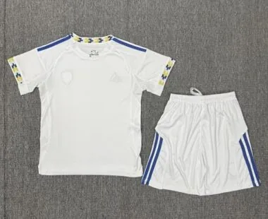 25-26 Kids Leeds United Home Kit Cheap Football Jersey Wholesale Yupoo