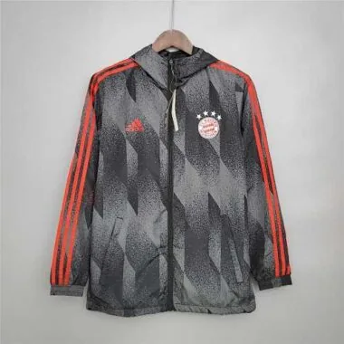 21-22 Bayern Munich Black Pattern Windbreaker