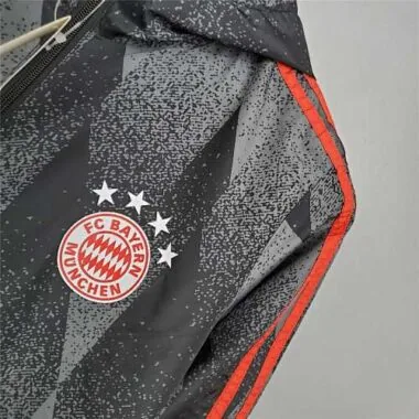 Casaco corta-vento com padrão preto do Bayern de Munique 21-22