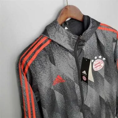 Casaco corta-vento com padrão preto do Bayern de Munique 21-22
