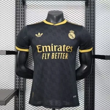 25-26 Player Real Madrid Black Gold Special Edition Kit Cheap Football Jersey Wholesale Yupoo