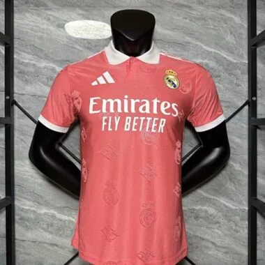 25-26 Player Real Madrid Pink Polo Special Edition Kit Cheap Football Jersey Wholesale Yupoo