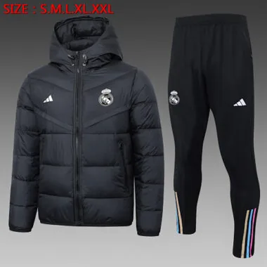 23-24 Real Madrid black cotton coat jacket tracksuit size S-2XL