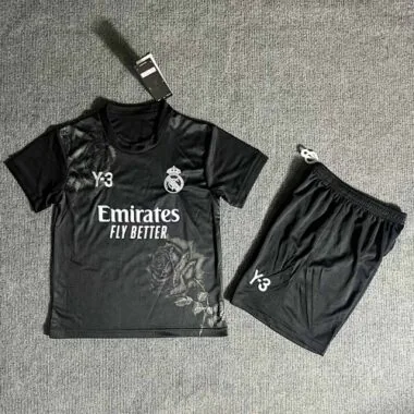 24-25 Real Madrid Y3 Kid Kits Black Youth Apparels