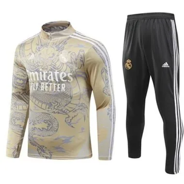 23-24 Real Madrid Long Sleeve Kits Yellow Dragon Special Training Suits
