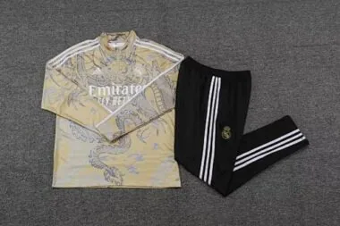 23-24 Real Madrid Long Sleeve Kits Yellow Dragon Special Training Suits