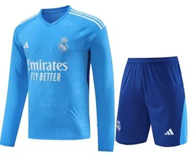 23-24 Real Madrid Goalkeeper Kits Long Sleeve Blue Suits