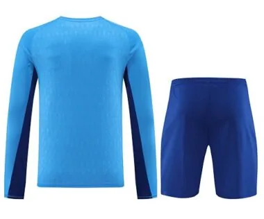 23-24 Real Madrid-keepersuitrustingen met lange mouwen, blauw