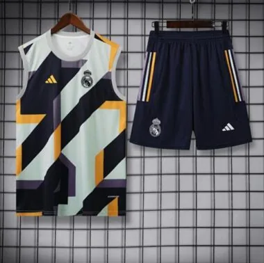 2023/24 Real Madrid Training Suits Black&Gray Sleeveless Kit