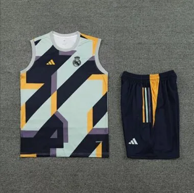 2023/24 Real Madrid Training Suits Black&Gray Sleeveless Kit