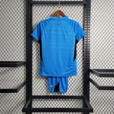 23-24 KIDS Real Madrid Blue Goalkeeper Size 16-28 Soccer Jersey