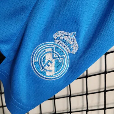 23-24 KIDS Real Madrid Blue Goalkeeper Size 16-28 Soccer Jersey