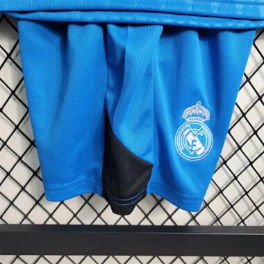 23-24 KIDS Real Madrid Blue Goalkeeper Size 16-28 Soccer Jersey