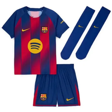 25-26 Kids Barcelona Home Kids Full Kit Cheap Football Jersey Wholesale Yupoo