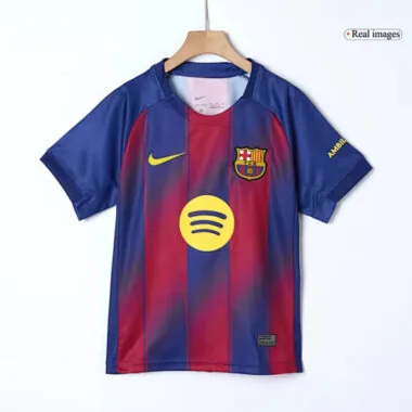 25-26 Kids Barcelona Home Kids Full Kit Cheap Football Jersey Wholesale Yupoo