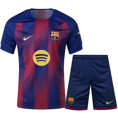 25-26 Barcelona Home Kit Jersey+Shorts Cheap Football Jersey Wholesale Yupoo