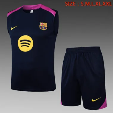 25-26 Barcelona Sleeveless Training Kits Tracksuits Cheap Football Jersey Wholesale Yupoo