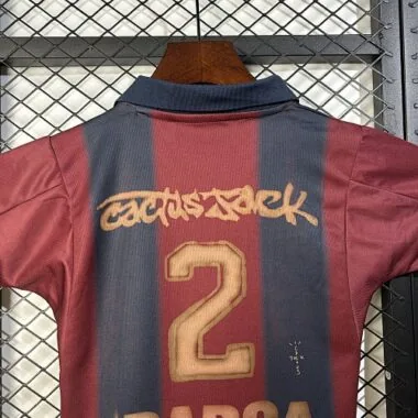 00-01 Kids Retro Barcelona Home x CJ Edition Skeleton Soccer Jersey