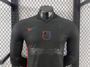 2025/26 Player Barcelona Away x Travis Scott Long Sleeve Soccer Jersey