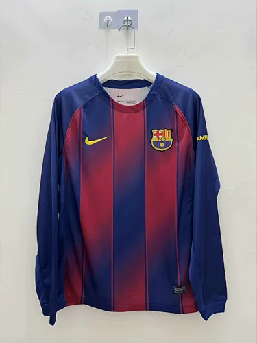 25-26 Barcelona Home Long Sleeve Kit S-4XL Soccer Jersey