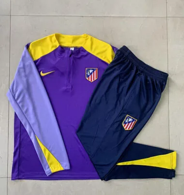 25-26 Kids Atletico Madrid Training Kits Sweatshirt Tracksuits Cheap Football Jersey Wholesale Yupoo