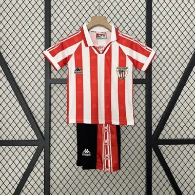95-57 Athletic Bilbao Home Retro Kid Kits Youth Apparels