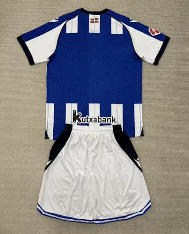 25-26 Kids Real Sociedad Home Kit Cheap Football Jersey Wholesale Yupoo