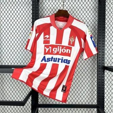 08-09 Retro Sporting de Gijón Home Kit Cheap Football Jersey Wholesale Yupoo