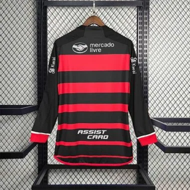 24-25 Flamengo-thuisshirt met lange mouwen en alle sponsors