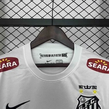 Maglia da casa Santos 2011-12 in stile retrò a maniche lunghe, taglie S-XXL