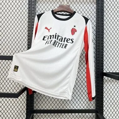 25-26 AC Milan Away Long Sleeve Kit S-2XL Cheap Football Jersey Wholesale Yupoo