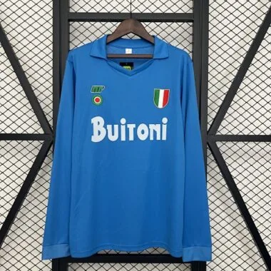 Retro 1987-88 Long Sleeve Napoli Home S-XXL Cheap Football Jersey Wholesale Yupoo