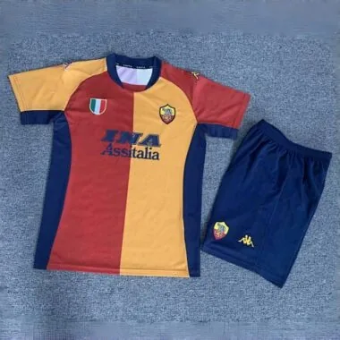 01-02 Roma Home Retro Kid Kits Youth Apparels Sport AAAAJersey Yupoo