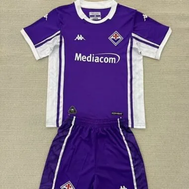 25-26 Kids Fiorentina Home Kit Cheap Football Jersey Wholesale Yupoo