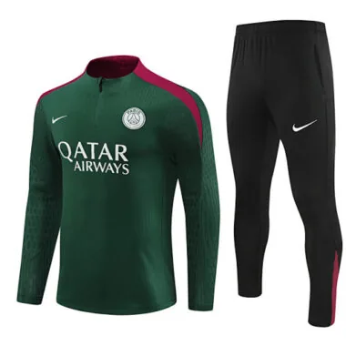 24-25 PSG Long Sleeve Tracksuit Green Training Suits