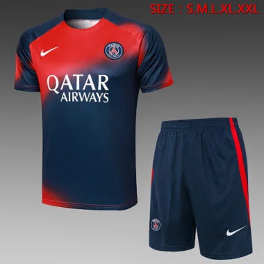 23-24 PSG Pre-Match Kits Red&Navy Training Suits