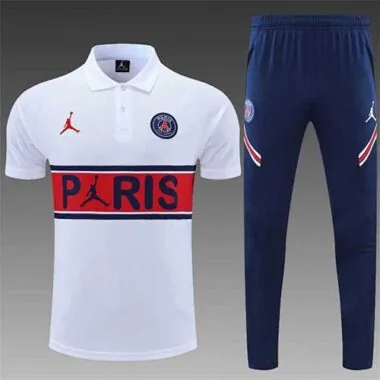 Polo Jordan PSG branco com vermelho
