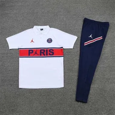 Polo Jordan PSG branco com vermelho