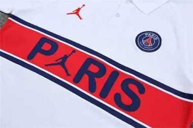 Polo Jordan PSG branco com vermelho