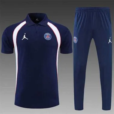 Polo Jordan PSG azul safira e branco