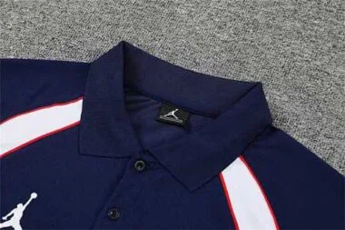 Polo Jordan PSG azul safira e branco