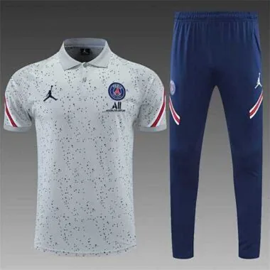 Polo Jordan PSG cinzento com padrão de flores