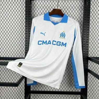 25-26 Marseille Home Long Sleeve Kit S-4XL Cheap Football Jersey Wholesale Yupoo
