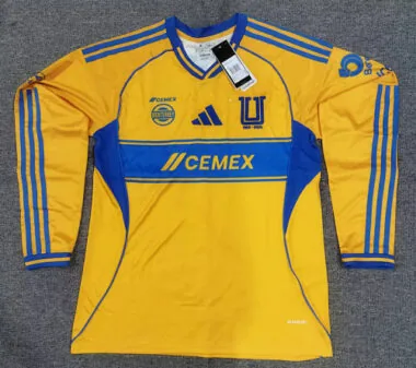25-26 Tigres Home Long Sleeve Kit S-2XL Cheap Football Jersey Wholesale Yupoo