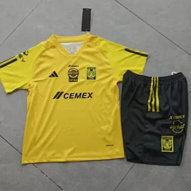 23-24 Tigres UANL Yellow Training Kids Kit Children Sets