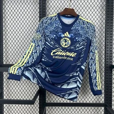 25-26 Club America Away Kit Long Sleeves S-2XL Cheap Football Jersey Wholesale Yupoo