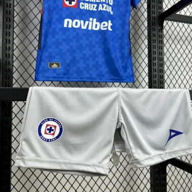 25-26 Kinderthuisuitrusting Cruz Azul met sponsor – Goedkope voetbalshirts groothandel Yupoo