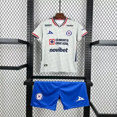 25-26 Kids Cruz Azul Away Kit With Sponsor Cheap Football Jersey Wholesale Yupoo