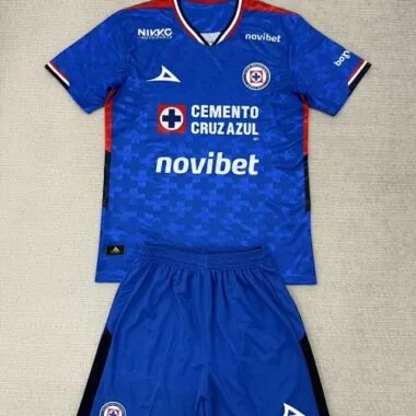 25-26 Kids Cruz Azul Home Kit With Sponsor Cheap Football Jersey Wholesale Yupoo